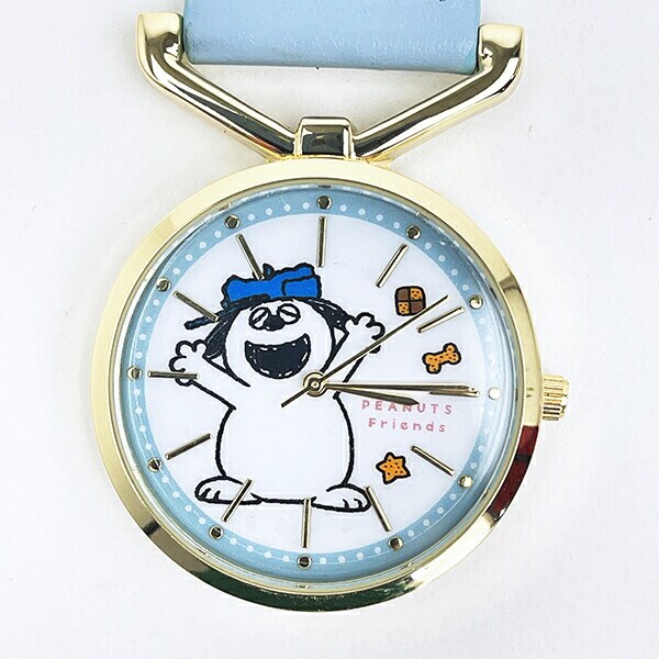 スヌーピー カラビナレザーウォッチ 時計  ブルー SNOOPY