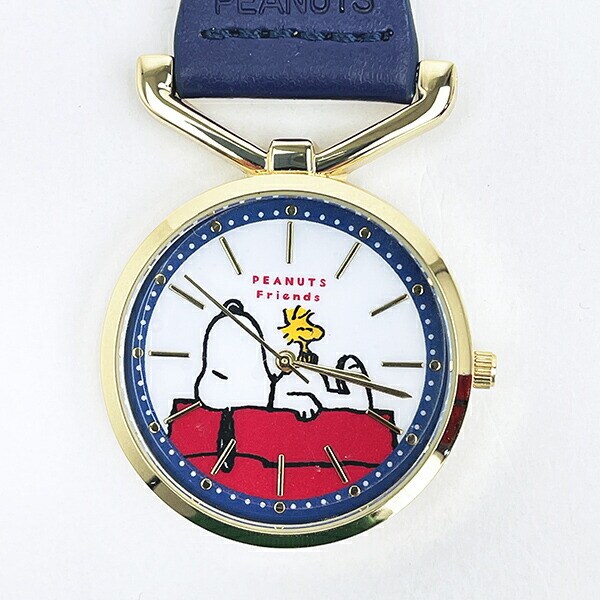 スヌーピー カラビナレザーウォッチ 時計  ネイビー SNOOPY