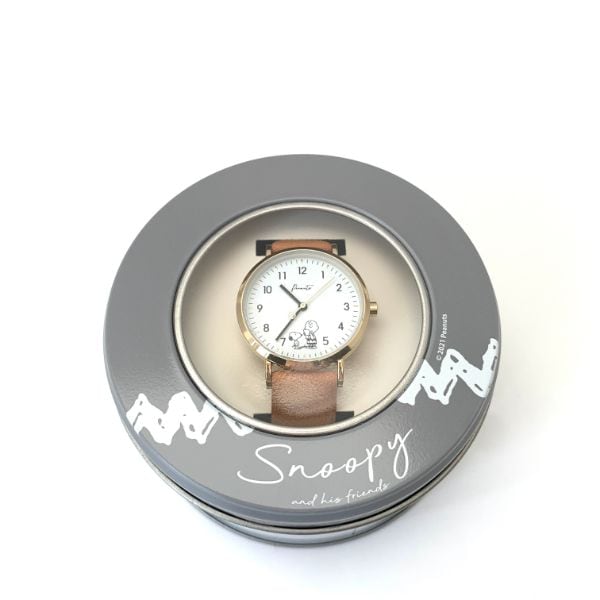 スヌーピー snoopy ベルトプリントウォッチ ブラウン 腕時計 ブラウン   日本製