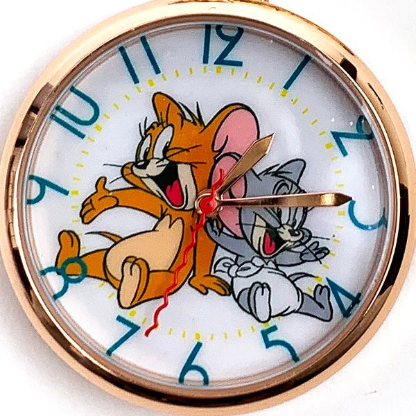 トムとジェリー チャーム付きモデル ホルダー時計 ピンクゴールド日本製