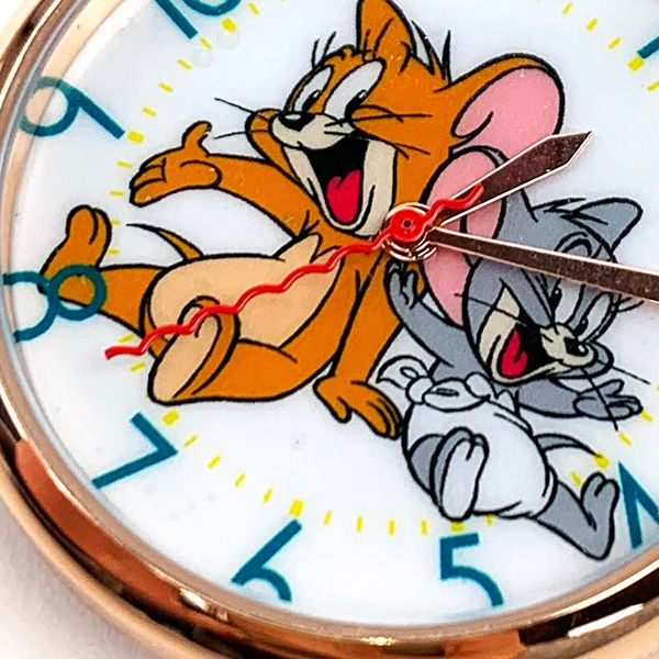トムとジェリー チャーム付きモデル ホルダー時計 ピンクゴールド日本製