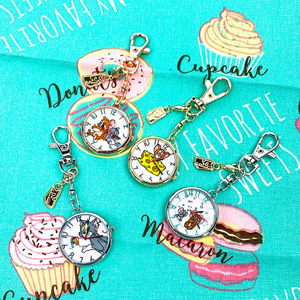 トムとジェリー チャーム付きモデル ホルダー時計 ピンクゴールド日本製