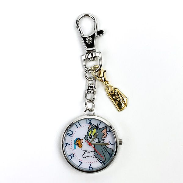 トムとジェリー チャーム付きモデル ホルダー時計 シルバー日本製
