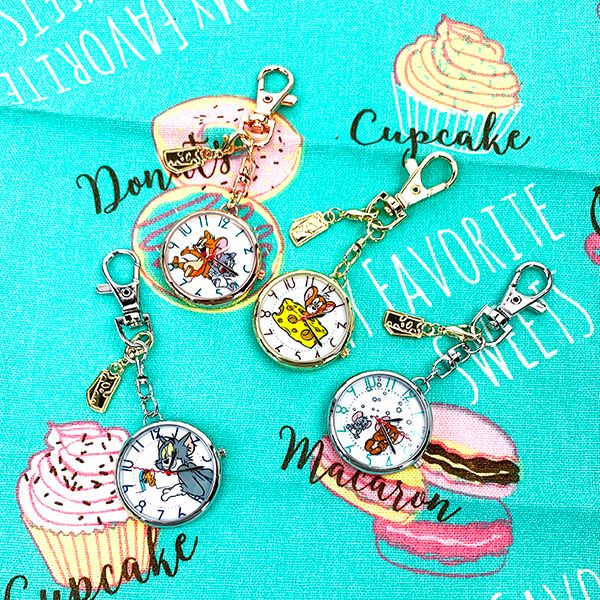 トムとジェリー チャーム付きモデル ホルダー時計 シルバー日本製