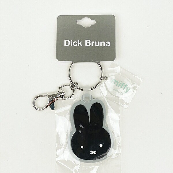 ミッフィー miffy フェイス ラバーキーホルダー ブラック