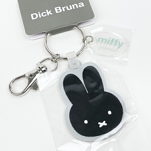 ミッフィー miffy フェイス ラバーキーホルダー ブラック