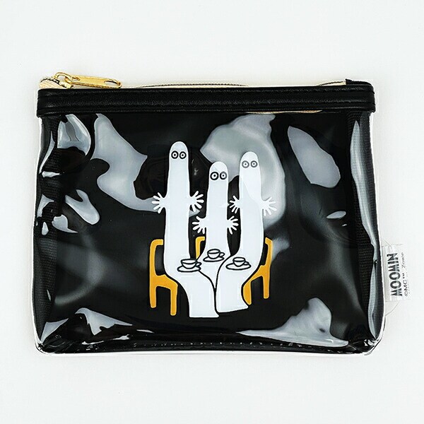 ムーミン ニョロニョロ PVCポーチ ブラック