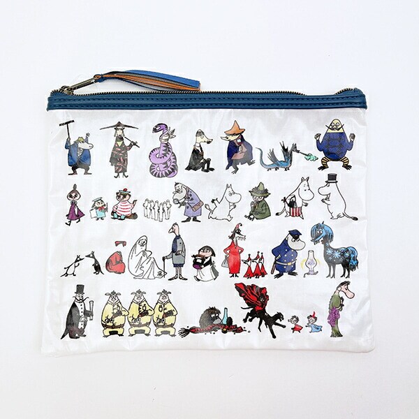 ムーミン オールスター フラットポーチ (ホワイト) MOOMIN