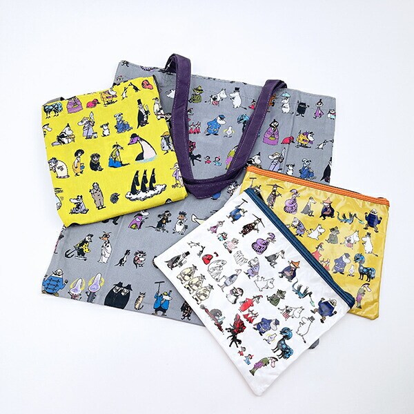 ムーミン オールスター フラットポーチ (ホワイト) MOOMIN