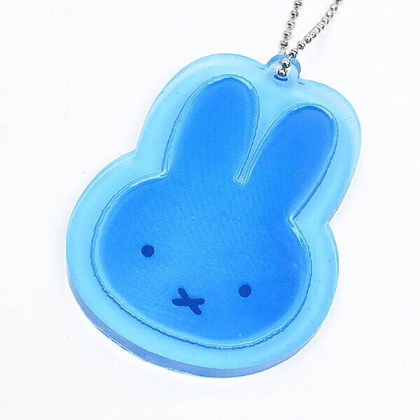 ミッフィー miffy リフレクターラバーキーホルダー フェイス ブルー