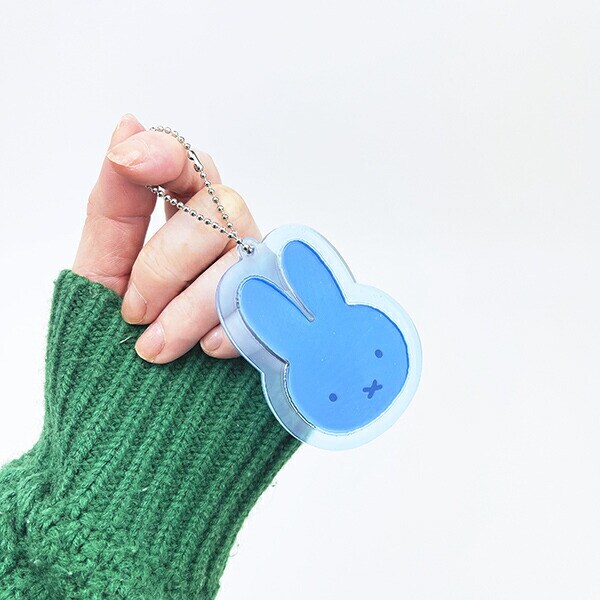 ミッフィー miffy リフレクターラバーキーホルダー フェイス ブルー