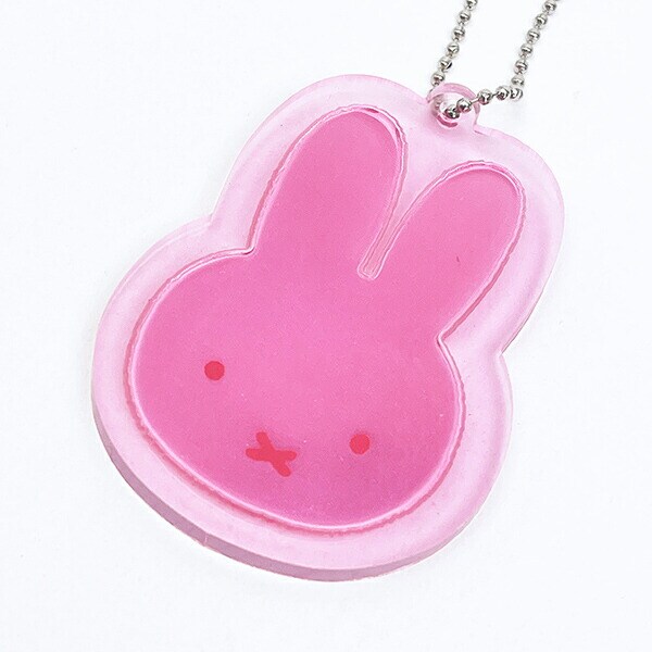 ミッフィー miffy リフレクターラバーキーホルダー フェイス ピンク