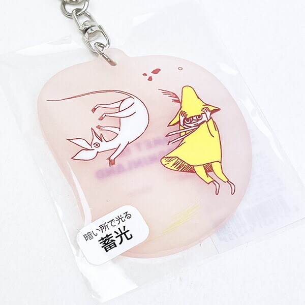 ムーミン 蓄光アクリルキーホルダー COMET ピンク MOOMIN