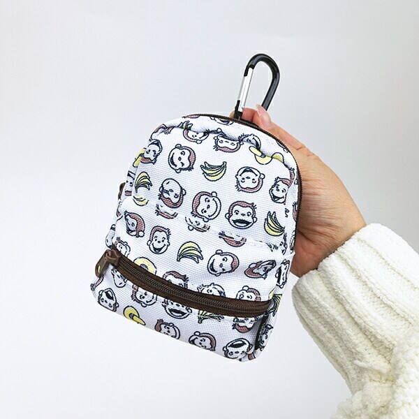 おさるのジョージ  リュック型ポーチ フェイス ホワイト