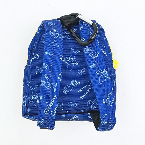 おさるのジョージ  リュック型ポーチ 総柄 ブルー