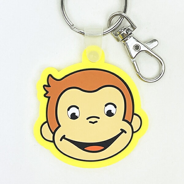 おさるのジョージ フェイス ラバーキーホルダー イエロー