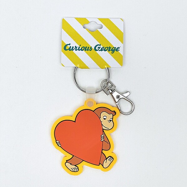 おさるのジョージ ハート ラバーキーホルダー オレンジ