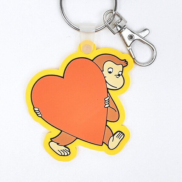 おさるのジョージ ハート ラバーキーホルダー オレンジ