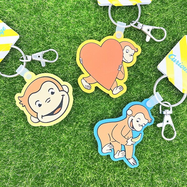 おさるのジョージ ハート ラバーキーホルダー オレンジ