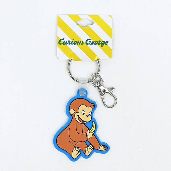 おさるのジョージ バナナ ラバーキーホルダー ブルー