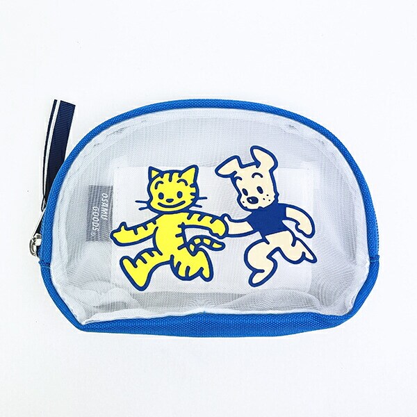 オサムグッズ キャット&ドッグ シェル型メッシュポーチ (ブルー) OSAMUGOODS