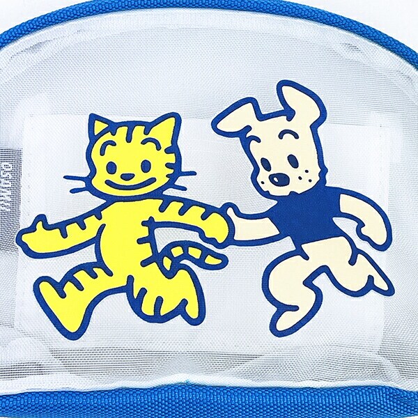 オサムグッズ キャット&ドッグ シェル型メッシュポーチ (ブルー) OSAMUGOODS