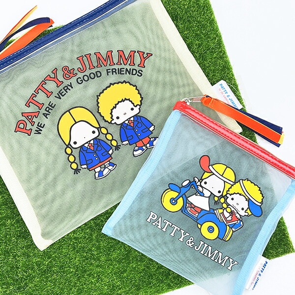 サンリオ パティ＆ジミー メッシュポーチ(S) (レッド×ブルー) Sanrio