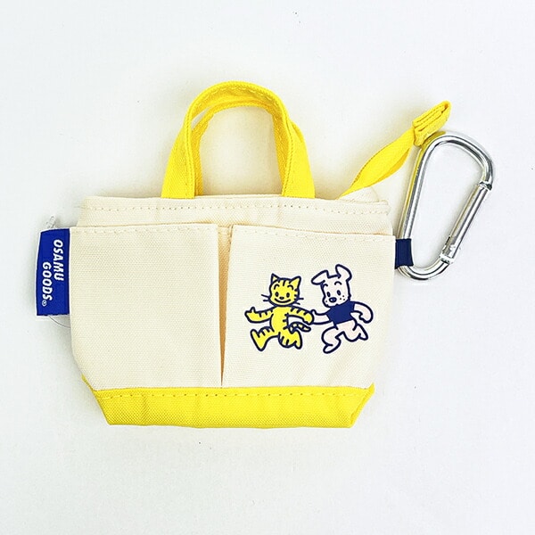 オサムグッズ キャット&ドッグ ミニトートバッグキーケース (イエロー) OSAMUGOODS