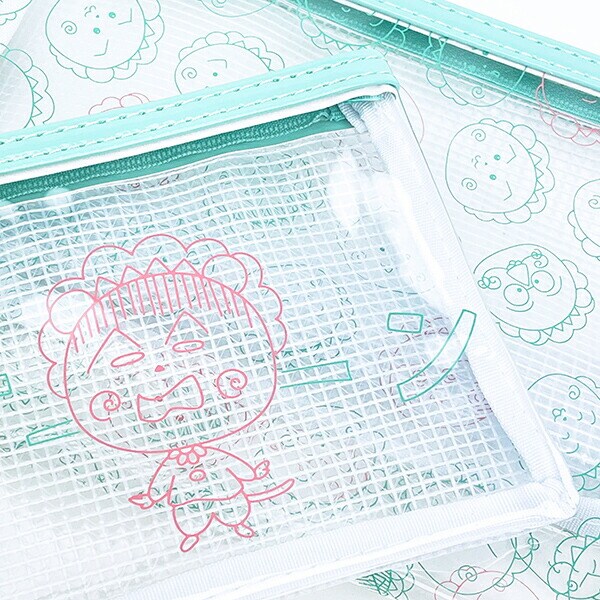 コジコジ 総柄 ターポリンマチ付きポーチ グリーン