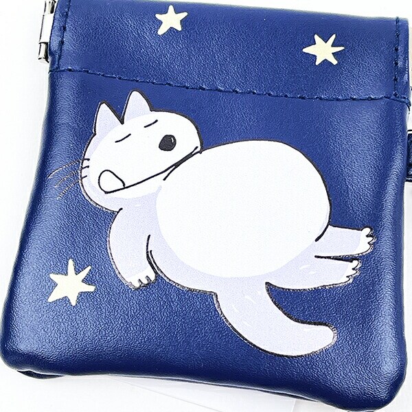 11ぴきのねこ バネポーチ おなかいっぱい （ネイビー） 小銭入れ