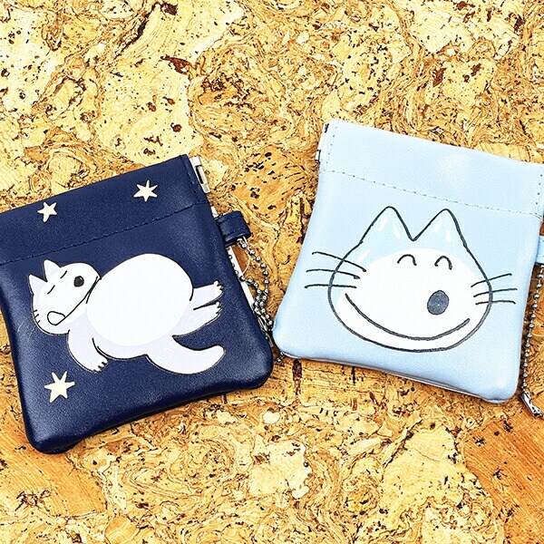 11ぴきのねこ バネポーチ おなかいっぱい （ネイビー） 小銭入れ