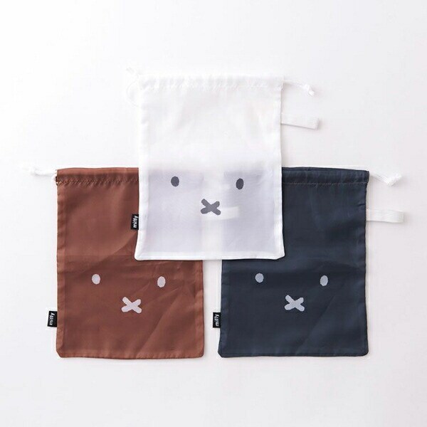 ミッフィー miffy フェイス マルチ巾着セット(3枚)