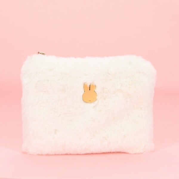 ミッフィー miffy もこもこフラットポーチ(アイボリー)