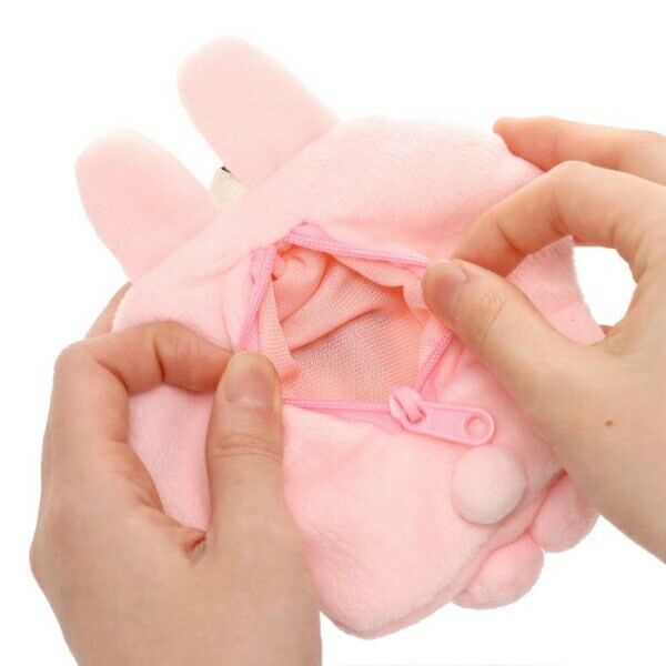 カナヘイの小動物 うさぎ カラビナ付きダイカットポーチ