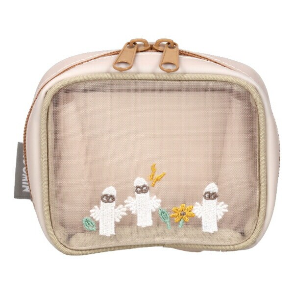 ムーミン ニョロニョロ ミニ じゃばらメッシュポーチ(ライトベージュ)