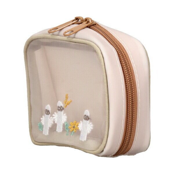 ムーミン ニョロニョロ ミニ じゃばらメッシュポーチ(ライトベージュ)