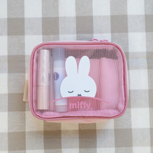 ミッフィー miffy じゃばらメッシュポーチS (ピンク)