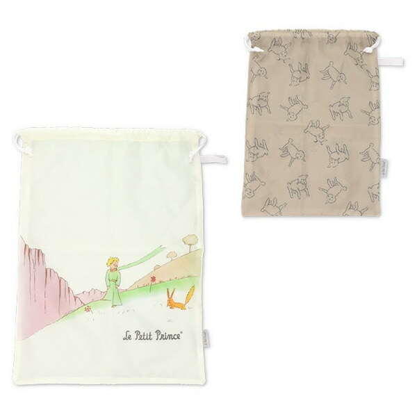 星の王子さま マルチ巾着2個セット(アイボリー&ベージュ)