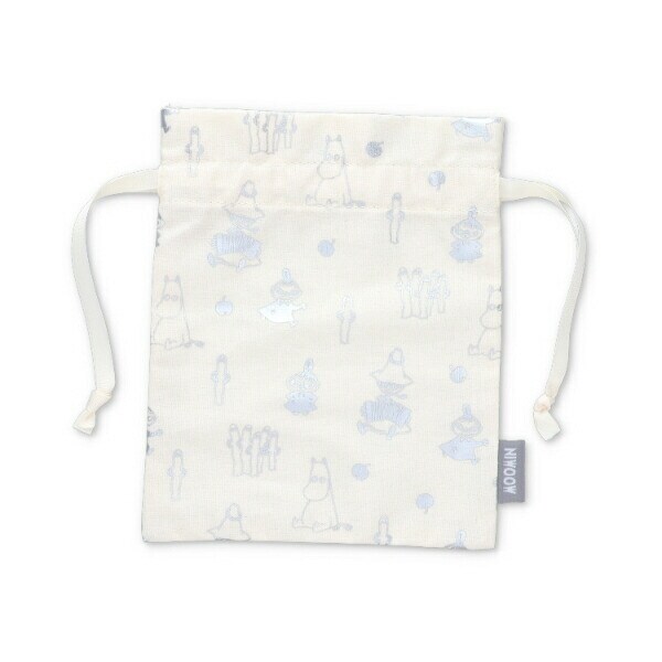 ムーミン ムーミン谷の仲間たち メタリックプリント巾着(アイボリー)