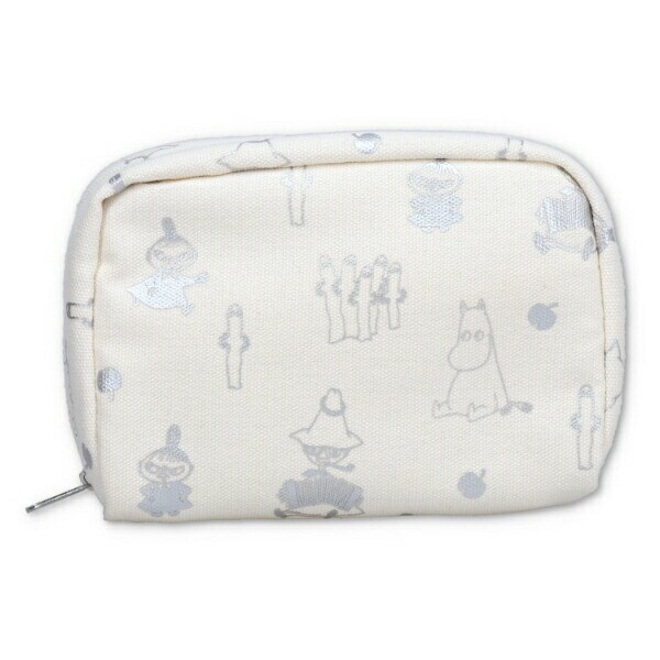 ムーミン ムーミン谷の仲間たち メタリックプリントポーチ(アイボリー)