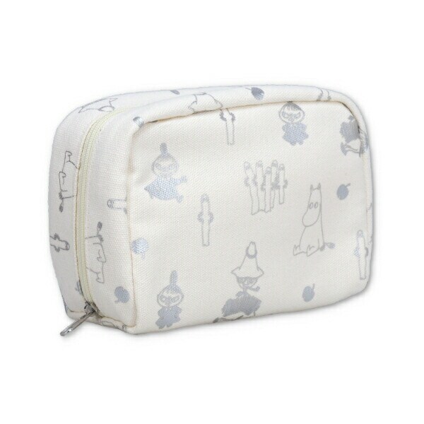 ムーミン ムーミン谷の仲間たち メタリックプリントポーチ(アイボリー)