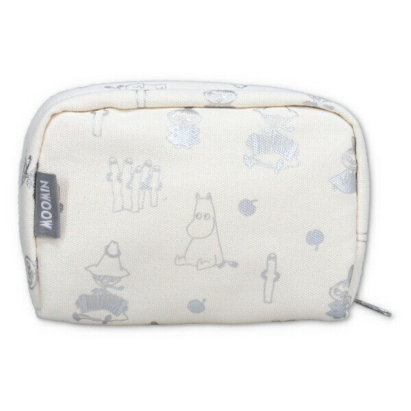 ムーミン ムーミン谷の仲間たち メタリックプリントポーチ(アイボリー)