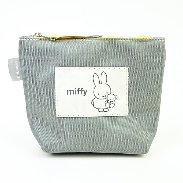 ミッフィー miffy BIGワッペンポーチ グレー