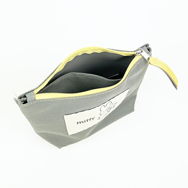 ミッフィー miffy BIGワッペンポーチ グレー
