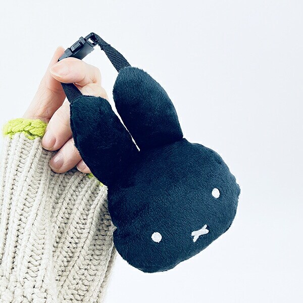 ミッフィー miffy フェイス型バッグチャーム(ブラック) ポーチ ぬい活