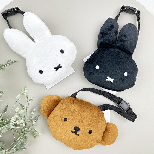 ミッフィー miffy フェイス型バッグチャーム(ブラック) ポーチ ぬい活