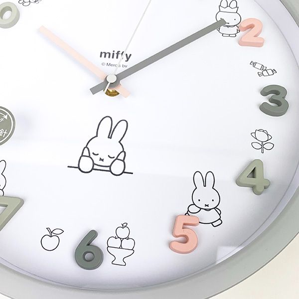 ミッフィー miffy アイコンウォールクロック グレー 掛け時計 インテリア