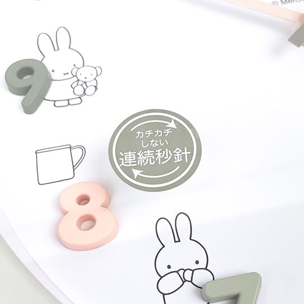 ミッフィー miffy アイコンウォールクロック グレー 掛け時計 インテリア