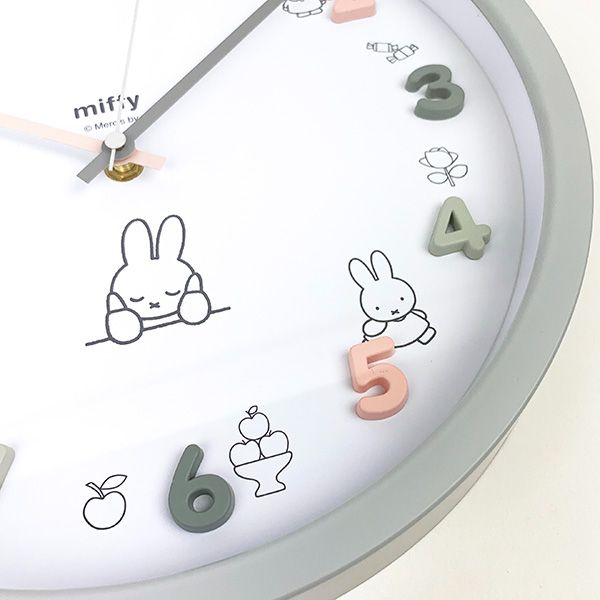 ミッフィー miffy アイコンウォールクロック グレー 掛け時計 インテリア