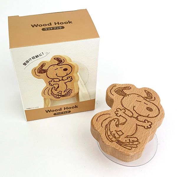 スヌーピー ウッドフック (小走り) 木製壁掛け収納 SNOOPY PEANUTS